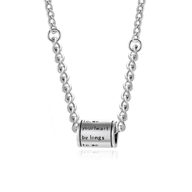 

Тайский старый ретро тяжелая промышленность английская буква цилиндрическое ожерелье кубинская цепь мужская и женская мода