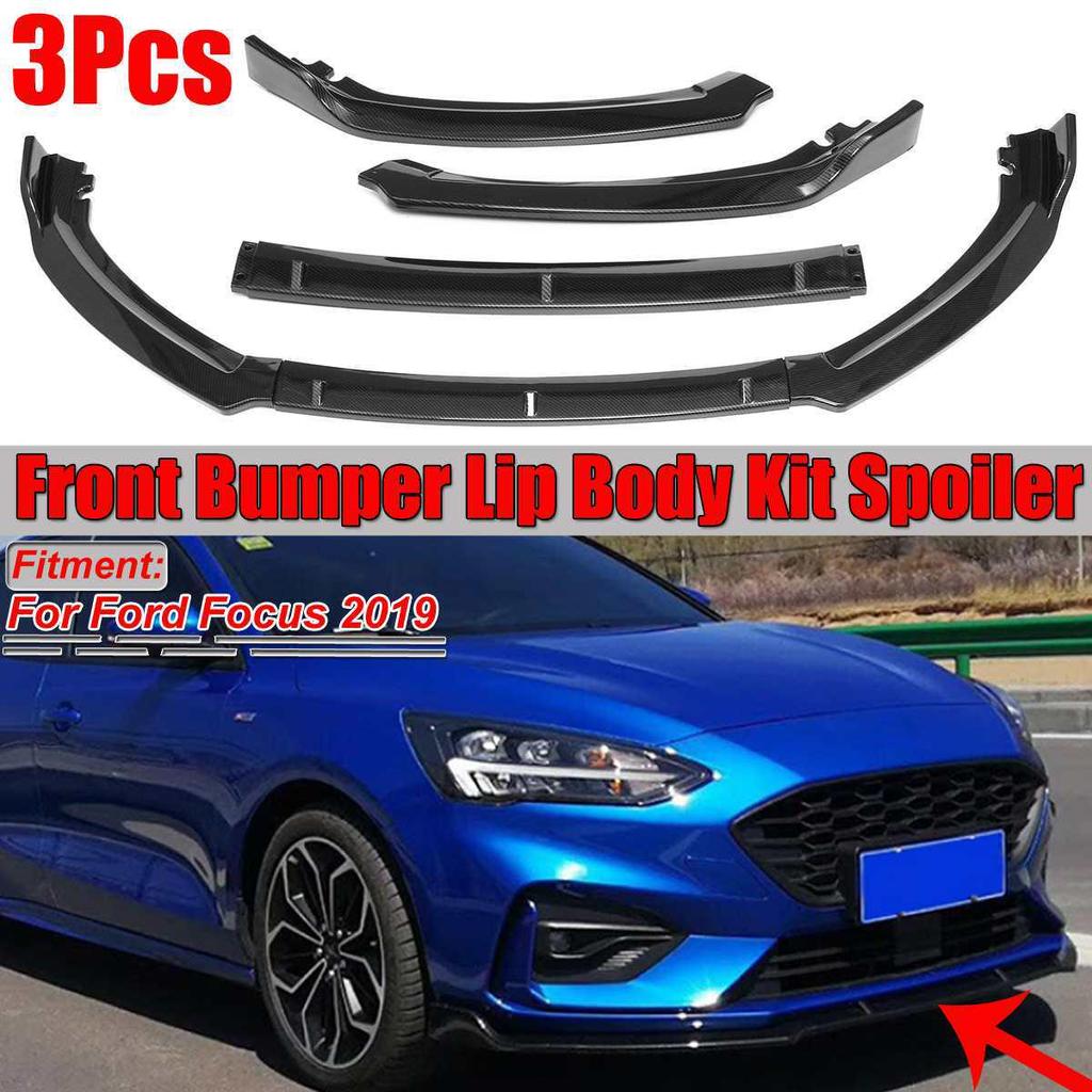 Gloss Black Front Lip Splitter Kit for 2019 Ford Focus