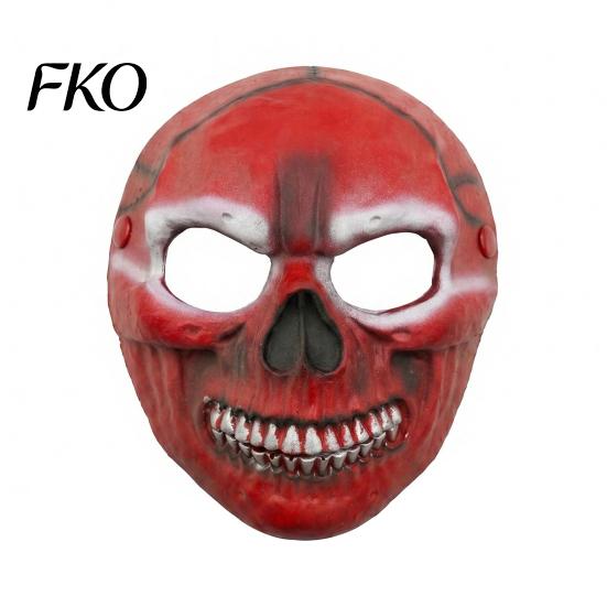 Creepy Halloween Costume Mask Blood Skull Mask, Adjustable Elastic Strap Party Lightweight Detailed Pattern PU Foam Horror for Cosplay Decoration