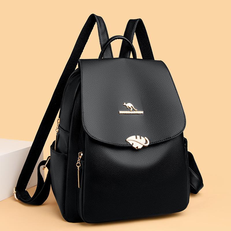 New Women's Casual Backpack European and American Trendy Outdoor Travel Fashion Soft Leather Backpack Versatile Student Bag