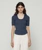 CURRENT Collar U-Neck Half Sleeve [Navy]