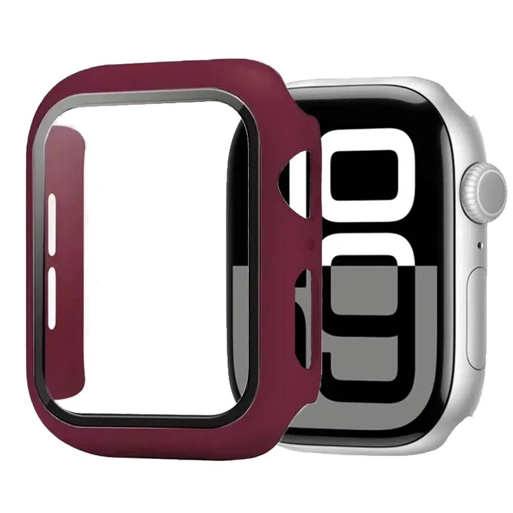 Tempered Glass+Cover For Apple Watch 11 10 46mm 42mm Ultra 3/2 49mm Screen Protector Case iWatch Series 9 8 7 6 5SE 45mm 44 40mm