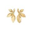 Gold-Plated Leaf Stud Earrings: Modern, Smooth Copper Design with a Cool, High-End Feel