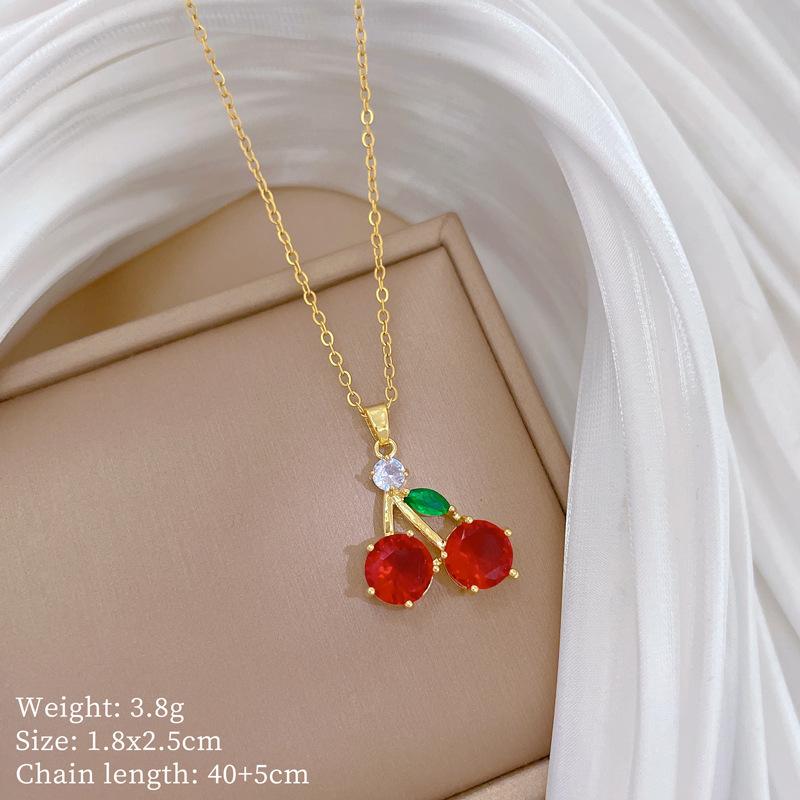 Foreign Trade Portrait Copper Micro-Inlaid Necklace Combination Female Real Gold Electroplated Exquisite Collarbone Chain