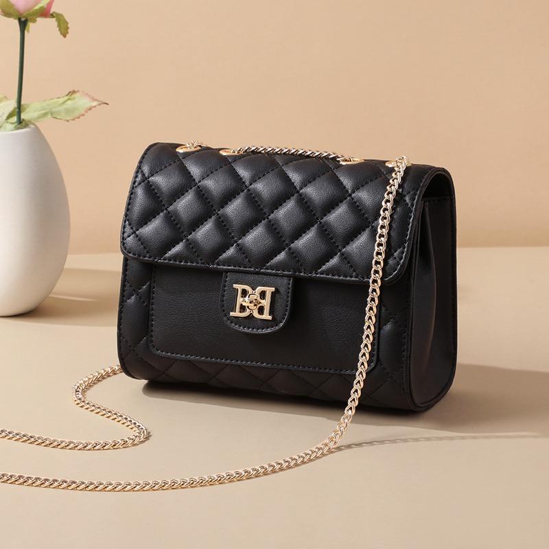 Bag Women's Autumn and Winter New Women's Bag Leather Messenger Bag Diamond Chain Bag High-end Shoulder Bag Luggage