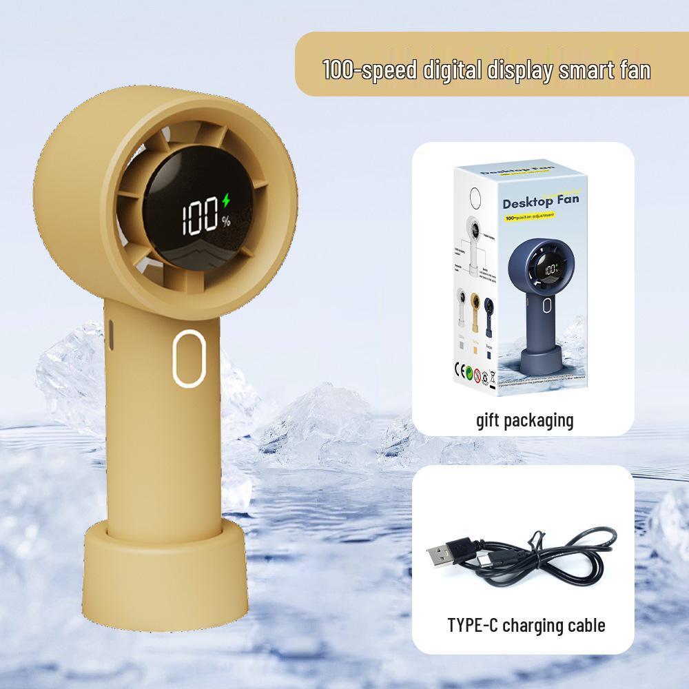 

New 211 Turbo Fan: 100-Speed Handheld USB Mini with Digital Display & Powerful Outdoor Wind. High-Speed Fan with Charging Cable
