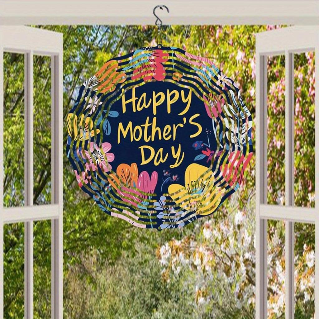 Colorful Floral Metal Wind Spinner 3D Outdoor Garden Decor Windmill Art for Home Yard Mother Day Gift Wind Chime Decoration