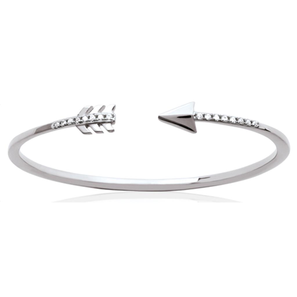 Les Trésors De Lily [N3342] - Open Silver Bracelet 'Cupid's Arrow' Silver-white (rhodium-plated) - 57 Mm
