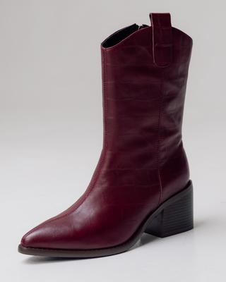 Stivaletti con tacco Sufinna 83968 36 bordeaux pelle