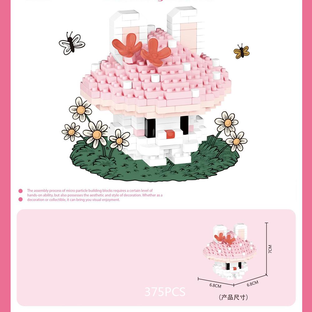 

Idea Playful Animation Figures Micro Diamond Construction Block Mushroom Nanobrick Rabbit Construction Educational Toys For Kids Gifts
