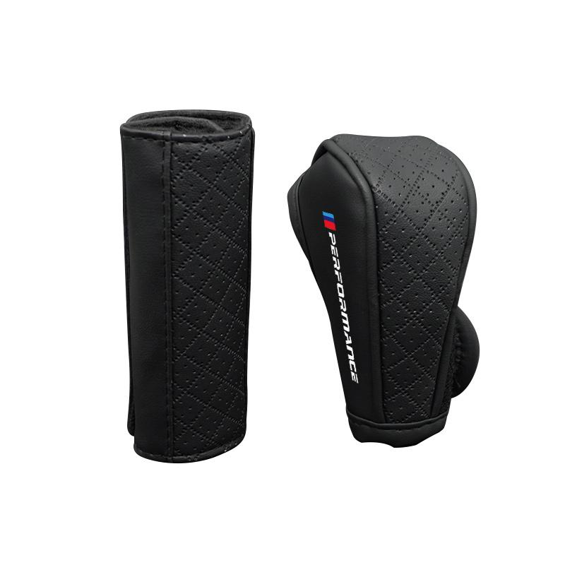 PU Car Shift Handle Cover+Auto Non-slip Hand Brake Cover For BMW M M3 Performance F20 F40 F22 F30 E90 F32 F06 F07 F46 E60 M5