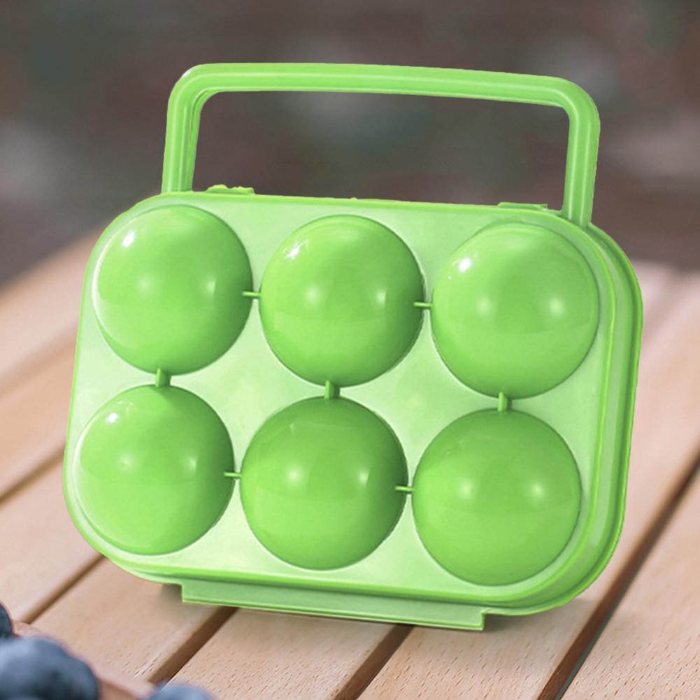 6-Grid Egg Protection Boxes Shockproof Egg Storage Cases Dropproof Refrigerator Eggs Case Non-slip with Handle Kitchen Supplies