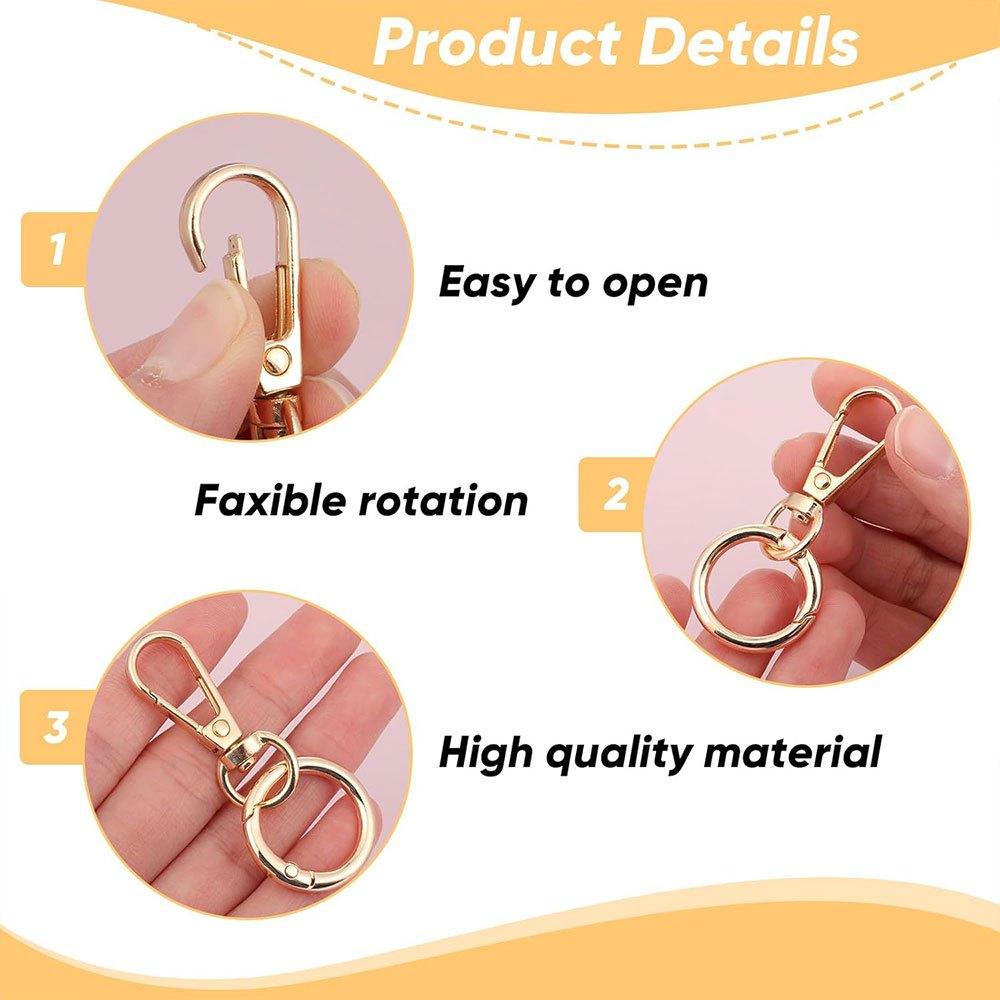 Metal Rotating Buckle Keychain with Swivel Snap Hooks, Perfect for Projects, Bag Decorations, And Charms