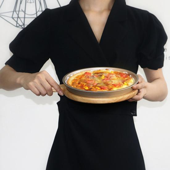 Kulatá nepřilnavá pánev pro pizzu z uhlíkové oceli podnos pro domácí pečení