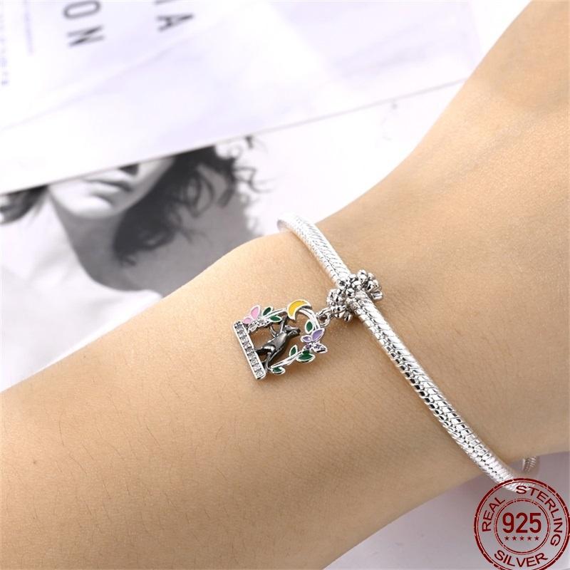 New Copper Black Cat Unicorn Pet Animal Series Beads Suitable For 3Mm Original Bracelet Diy Gift