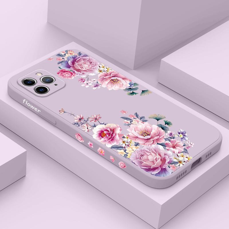 Good Luck Flower Phone Case For iPhone 17 Air 16 16e Pro Max Plus Mini Liquid Silicone Soft Cover