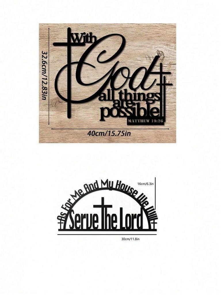 Rustic Iron Cross Wall Art Engraved Inspirational Scripture Weatherproof Garden Balcony Patio Christian Gift Home Decor