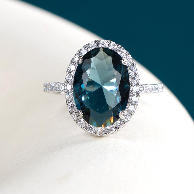 BELLA BOX Elegant Oval Zircon Lady's Finger Ring Party Gorgeous Wedding Anniversary Gift Good Quality Women Fashion Jewelry