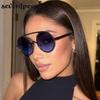 Small Frame Round Punk Sunglasses Women  Luxury Brand Trendy Metal Double Beam Sun Glasses Steampunk Driving Shades For Lady
