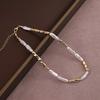 Imitation Baroque Pearl Toothpick Necklace Irregular Metal Choker Unique Elegant Clavicle Chain Minimalist French Retro Jewelry for Women