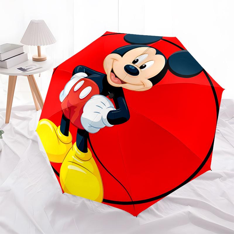 Mickey Mouse, Cartoon Themed Automatic Opening and Closing Umbrella, Brightly Colored 8-rib Portable Umbrella, Suitable for Men and Women, A Perfect G