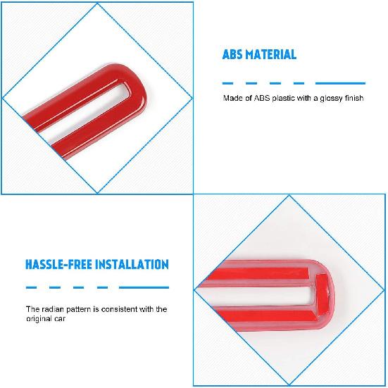Interior Door Vent Cover Trim for Dodge Challenger 2015-2020 Interior Accessories (Red)