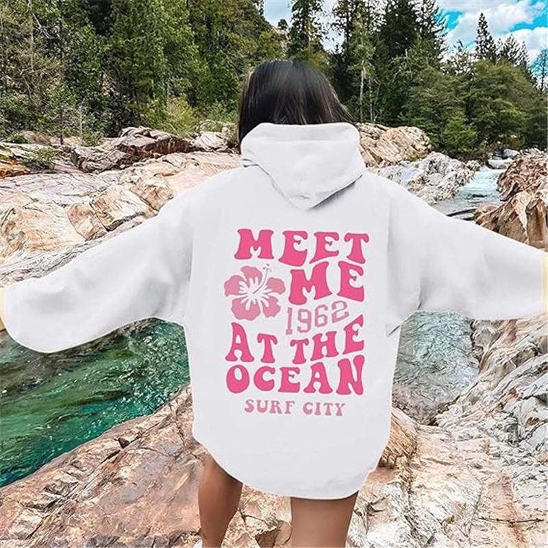 European Size Women's Plus Velvet Casual Hoodie with Trendy Letter Print and Drop Shoulder Design