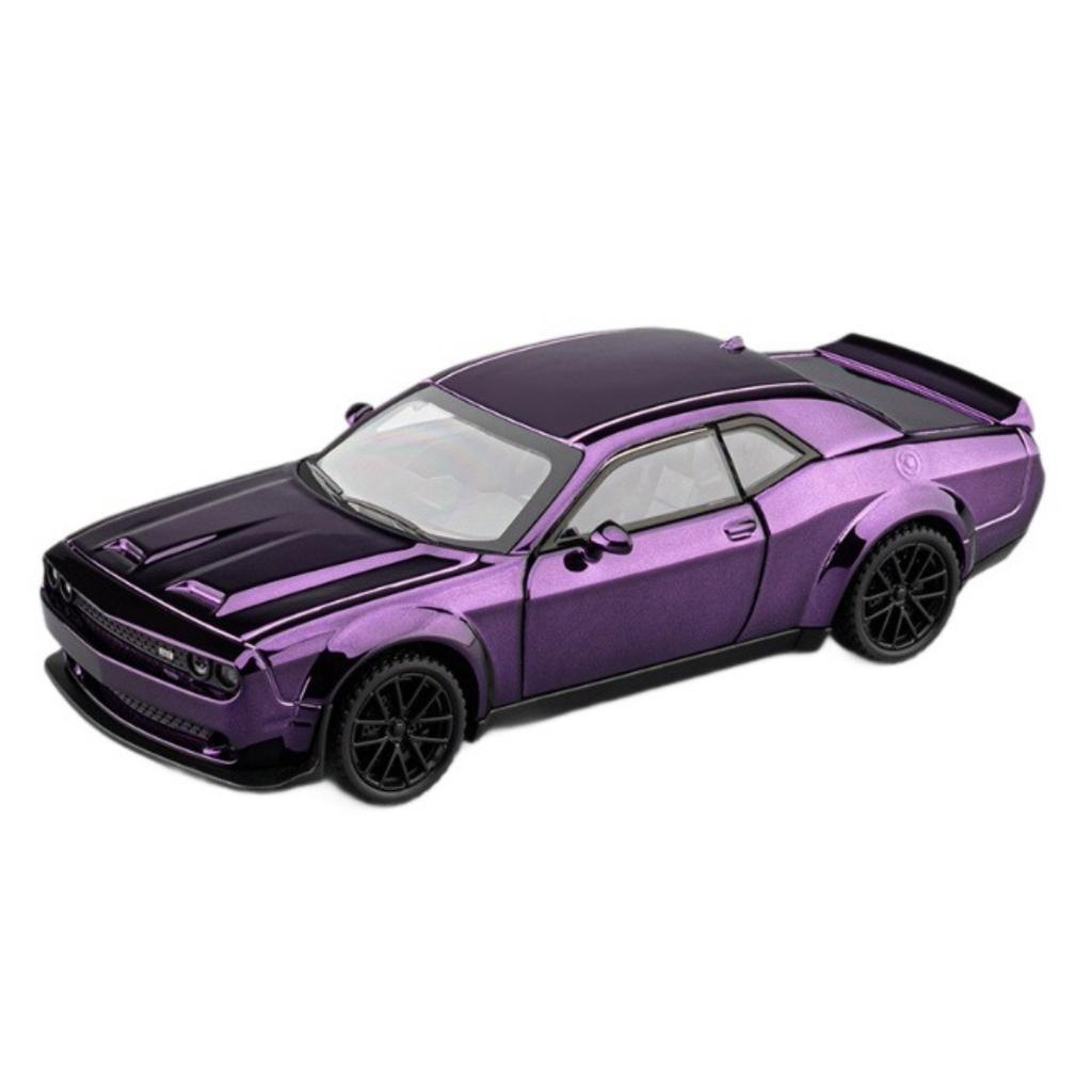 Electroplated 1/32 Alloy Dodge Hellcat Sports Car Model with Light and Sound Effects Collection Miniature Voiture Diecast Toy Vehicle