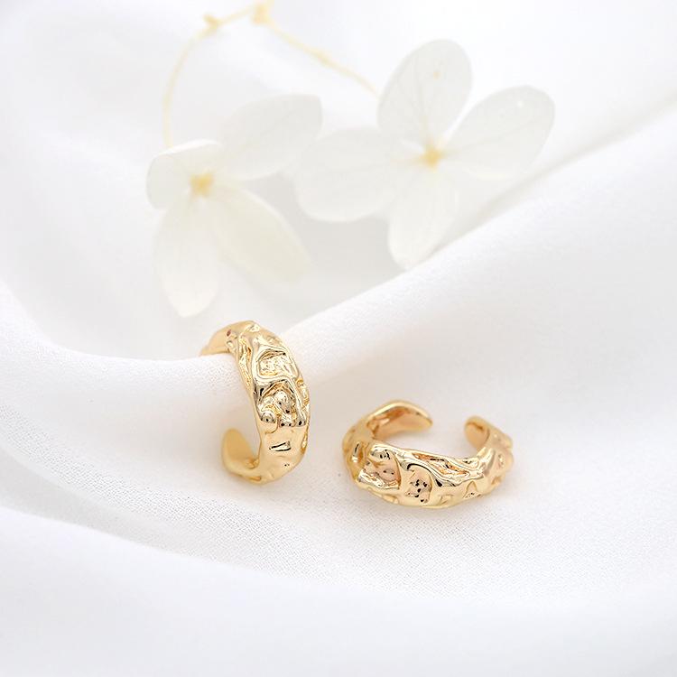 14K Gold Plated Pure Copper Ear Cuff: No-Piercing, Simple, Elegant Jewelry for Women