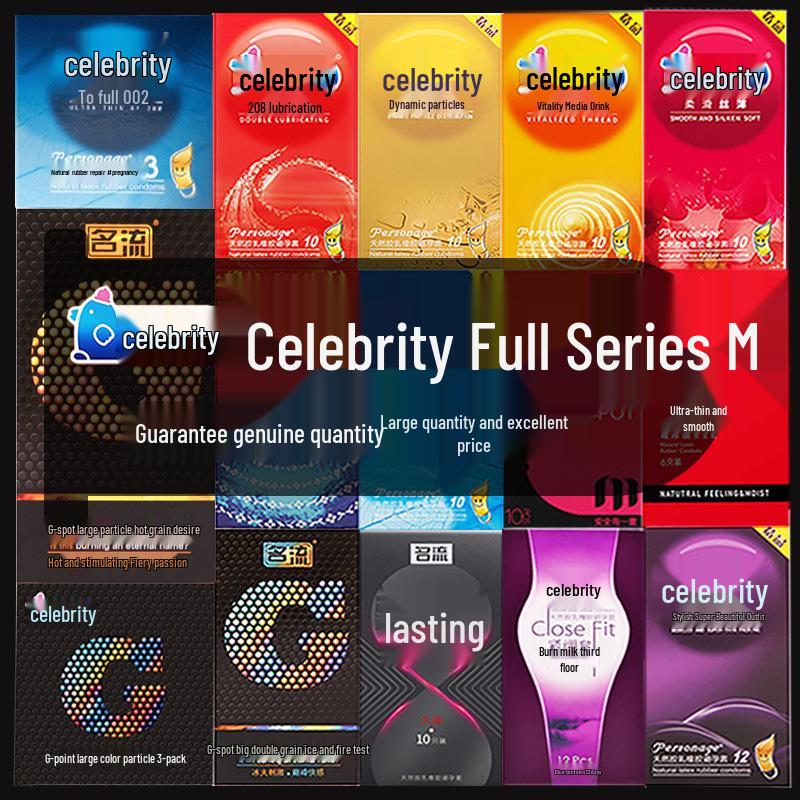 Celebrity Ultra Thin Ribbed Condoms with Hyaluronic Acid for Adult Pleasure and Family Planning