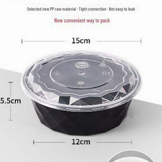 Thai Box Me: Round, Thickened, Anti-Theft Plastic Lunch Box with Lid, High-Temperature Resistant