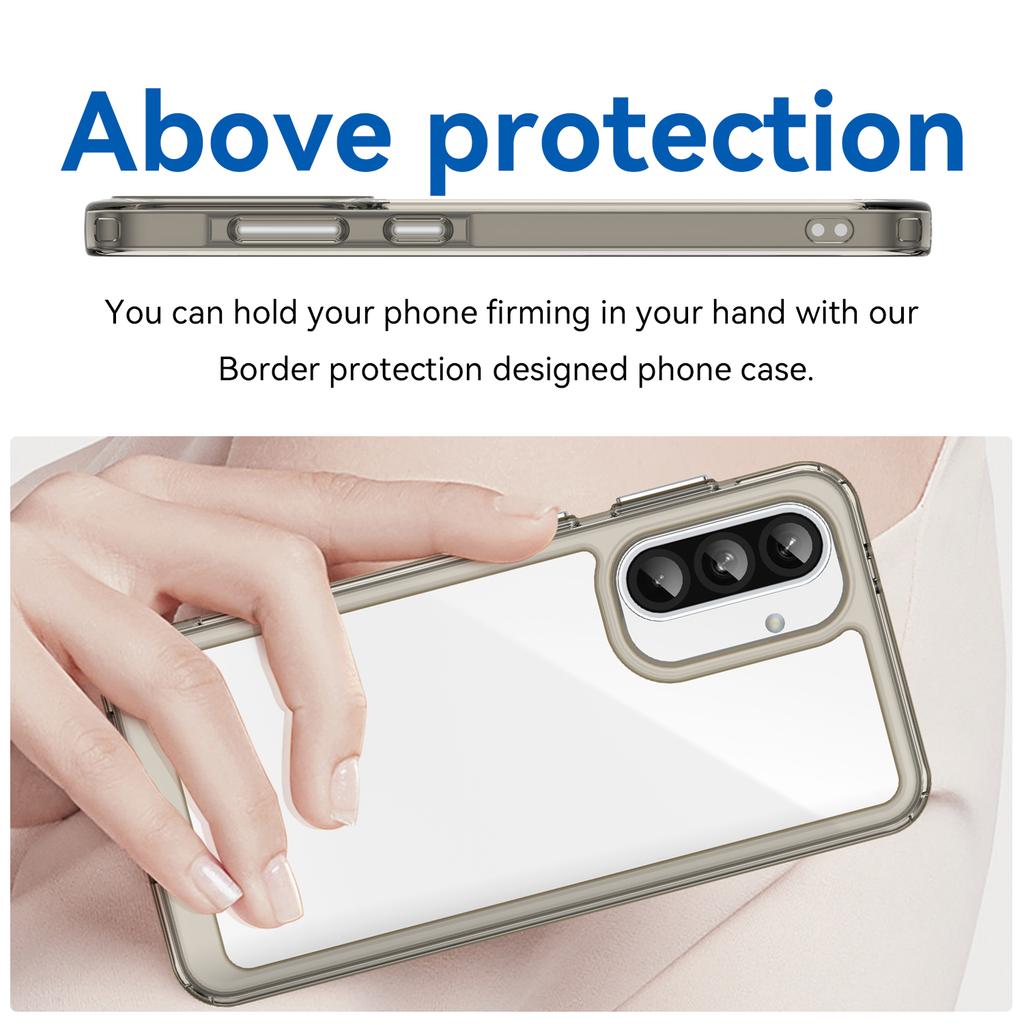 For Samsung Galaxy A36 5G Phone Case WANLONFENG XC Series TPU Acrylic Cover with Tempered Glass (Big Lens Hole)