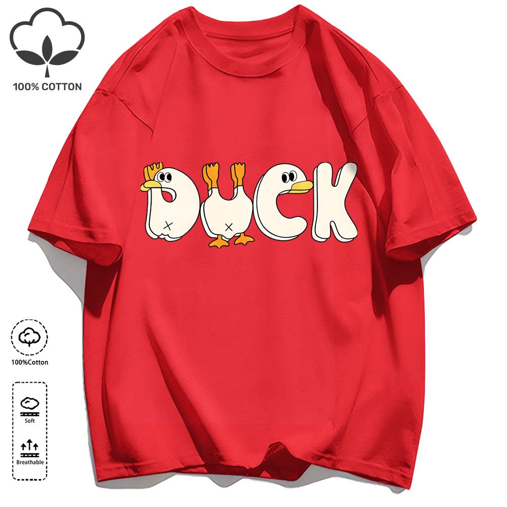 A Simple Pattern In The Shape Of A Duck Unisex T-Shirt Summer Cotton Retro Tee Fashion Loose Sportswear Unisex Basics Clothing