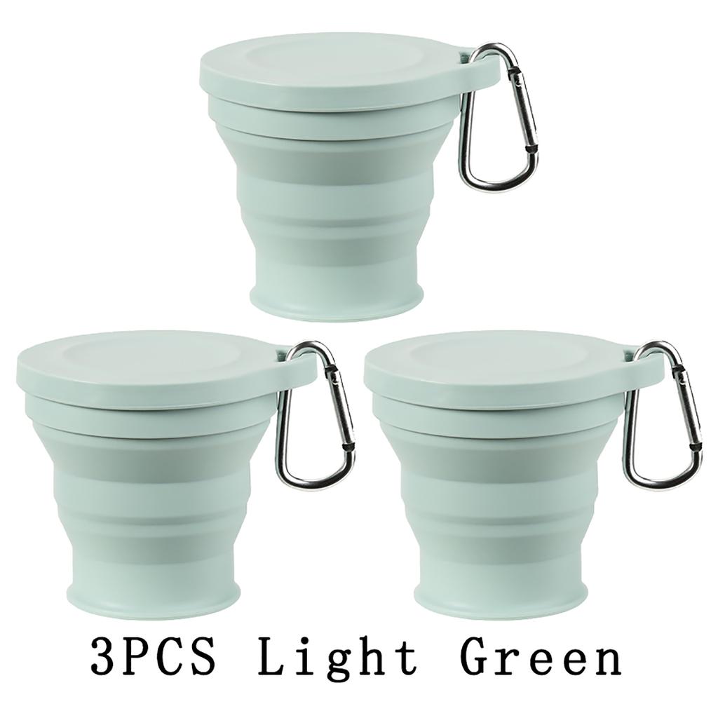 Lightweight to Carry Silicone Folding Cup Mountain Camping Outdoor Use Travel Retractable 180ml Mini Coffee Cup Drinking Cup With Cover Reusable