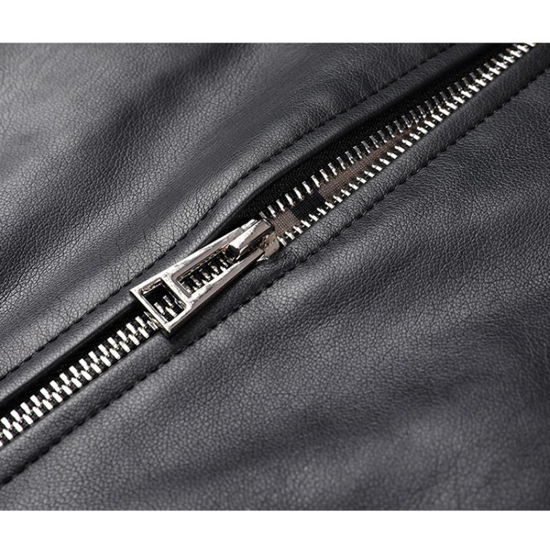 Men's Leather Jacket Autumn and Winter New Business Casual Simple Lapel Short Soft Leather Jacket Men's Clothing