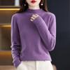 Damen Halbrollkragenpullover, Qinghe Kaschmir, 30% Kaschmir 70% Wolle, Winter Strickpullover Herbstpullover Kaschmirpullover