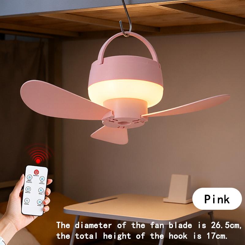 Camping Fan Camping Wireless Fan Portable USB Tent Fan Rechargeable Hanging Fan Light Small Fan Charging Fan for Camping Tent