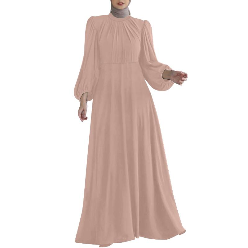 

ZANZEA Women Casual Stand Collar Loose Long Sleeve Maxi Long Dress L хакі