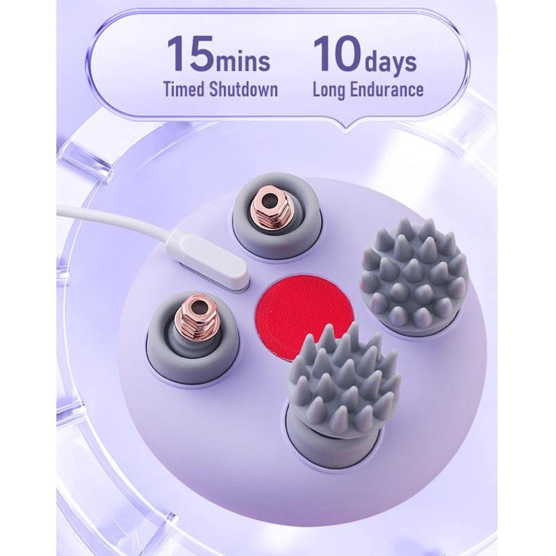 Electric Head Massager with Red Light Therapy Deep Tissue Kneading Vibrating Device for Shoulder Neck And Body Scalp Relaxation