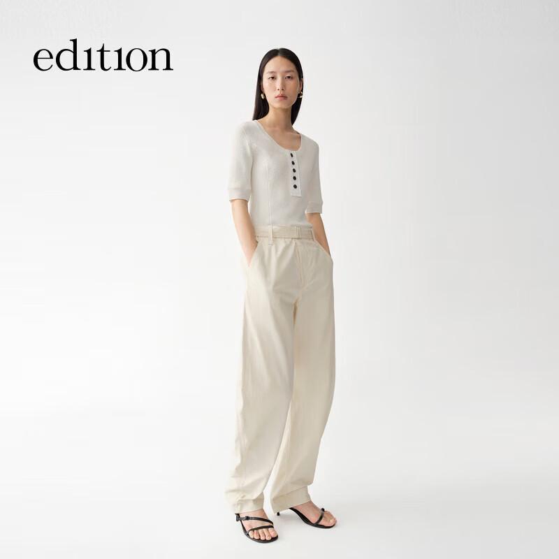 

Edition 2025 Summer Slim Fit Silk Blend Knit Short Sleeve Top EBE2SWT004 L