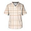 Men's Printing Short Sleeve V-neck Working Blouse Chest Pocket Carer Top