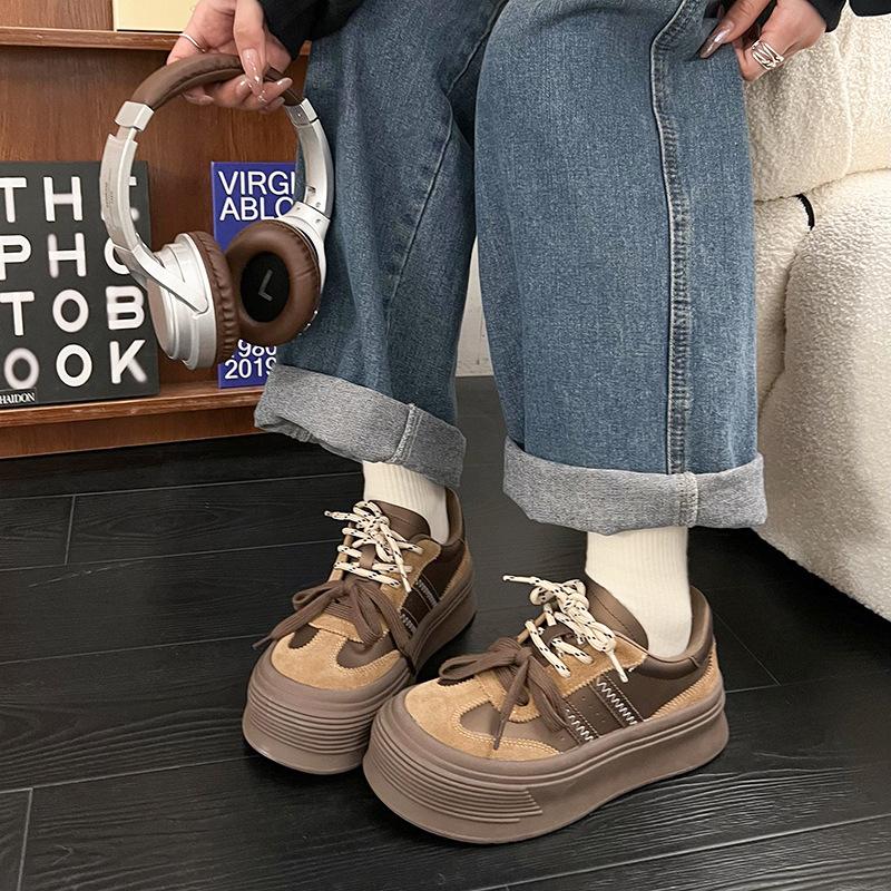Platform casual board shoes bread shoes new ugly cute casual versatile sports shoes women