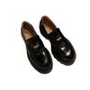 Grape Mother Winter New Thick-soled Small Leather Shoes Women Wear High-end Small Gold Coin Loafers Women's Thick-soled Heightening Shoes