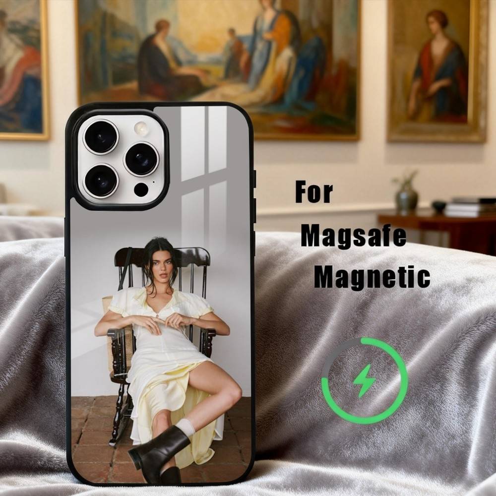 Beautiful K-Kendall J-Jenner Model Phone Case For iPhone17,16,15,14,13,12,11 Plus,Pro Max Magnetic For Magsafe Wireless Charging