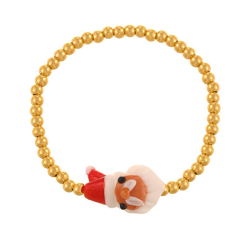 Festive Gingerbread Man Beaded Bracelet: Unique, Colorful Design for Women - Perfect Autumn/Winter Layered Best Friend Gift