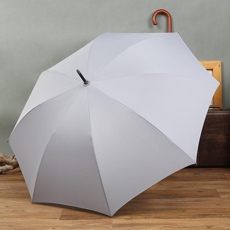 High-value automatic golf umbrella wooden hand curved handle men's straight umbrella plus umbrella long handle umbrella