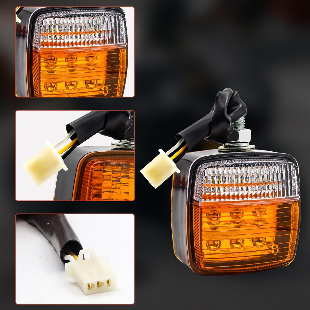 Ygmylandbb Seitenmarkierungsleuchte 12V 13 Universelle Passform für Industrie und Seitenmarkierung Hoch Amber und mit Tagfahrlicht 2er-Pack Doppelseitige Lampen, LED,