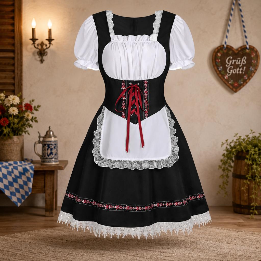 Women's Casual Short Sleeve Tie Waist Dress for Costume Party Events