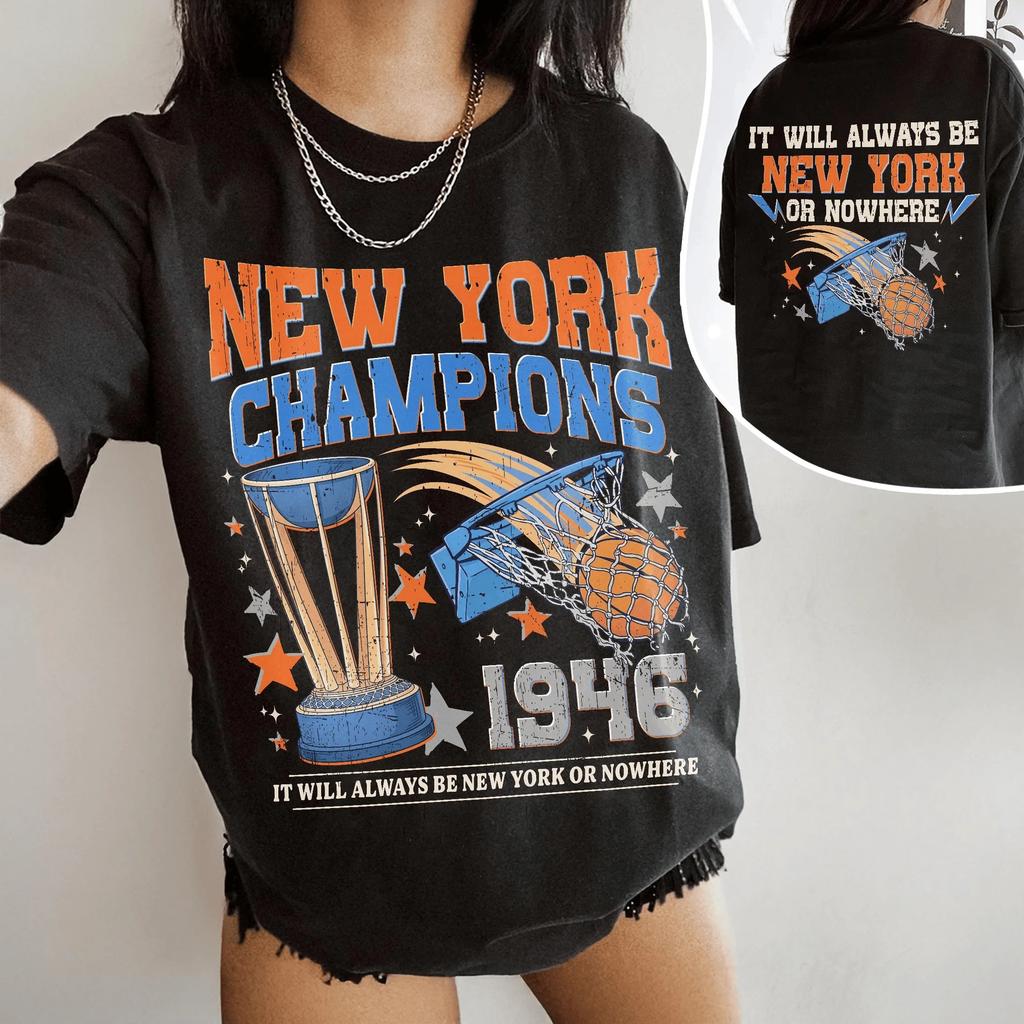 2026 Campioni di New York T-shirt per tifosi Knicks NYC Vintage Cotone Uomo Donna Estate Nuova Maglietta Streetwear Y2k Harajuku Moda Larga Casual Oversize Top