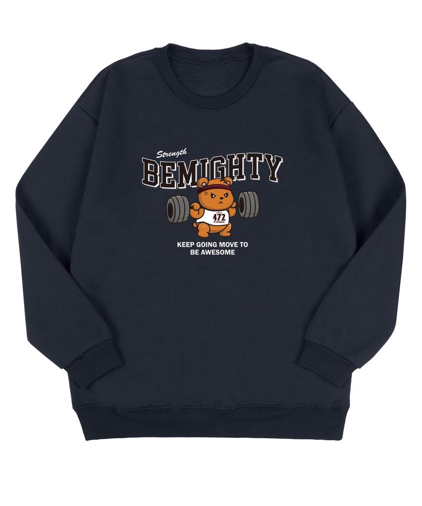 BEMIGHTY Babel Bear Oversized Double-Sided Sweatshirt [Melan Grey]